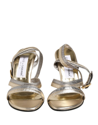 Gold Silber Leder Keilabsatz Sandalen Schuhe