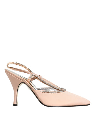 Beige Kristall-High-Heels Slingback-Sandalen Schuhe