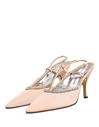 Beige Kristall-High-Heels Slingback-Sandalen Schuhe