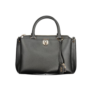Schwarze Damenhandtasche aus Polyurethan