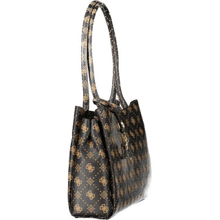 Marrone Polyurethane Women Handbag
