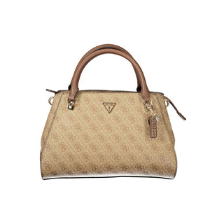 Bolso de mano para mujer de poliuretano beige