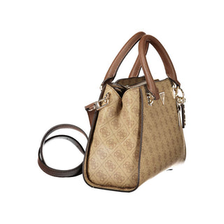 Bolso de mano para mujer de poliuretano beige