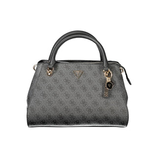 Schwarze Damenhandtasche aus Polyurethan