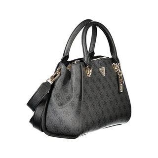 Black Polyurethane Women Handbag