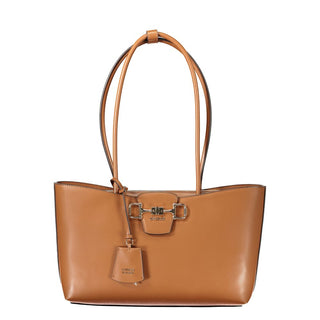 Marrone Polyurethan Damen-Handtasche