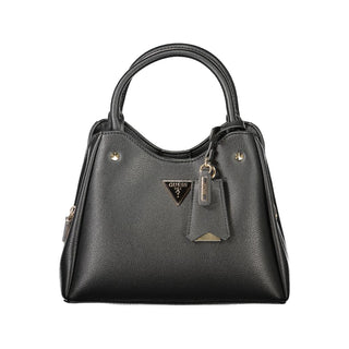 Schwarze Damenhandtasche aus Polyurethan