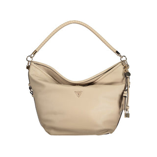 Bolso de mano para mujer de poliuretano beige