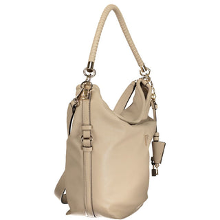 Bolso de mano para mujer de poliuretano beige
