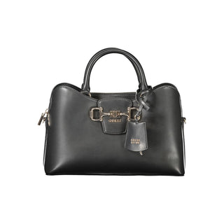 Schwarze Damenhandtasche aus Polyurethan