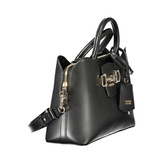 Schwarze Damenhandtasche aus Polyurethan