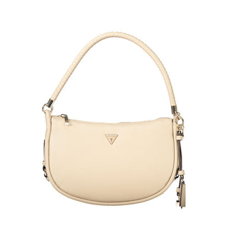 Bolso de mano para mujer de poliuretano beige