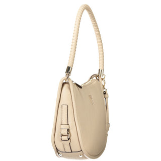 Beige Polyurethane Women Handbag