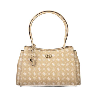 Bolso de mano para mujer de poliuretano beige