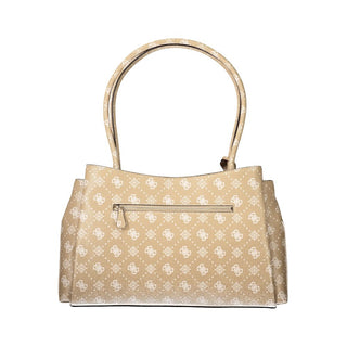 Bolso de mano para mujer de poliuretano beige