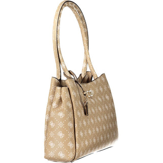Bolso de mano para mujer de poliuretano beige