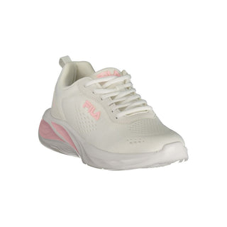 White Polyester Women's Sneakers