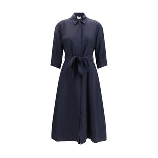 Blue Viscose Casual Dress