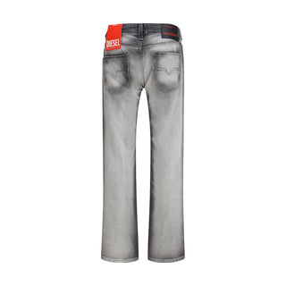 Graue Baumwoll-Bootcut-Jeans