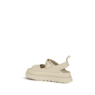 Beige Recycled Polyester Flat Sandals