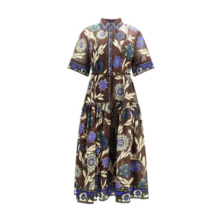 Brown Cotton Casual Dress