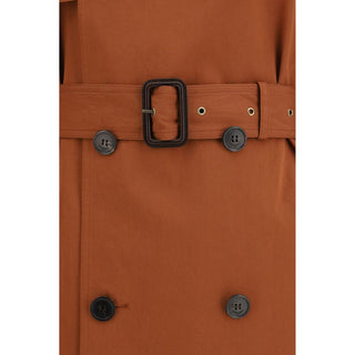 Brown Cotton Trench Coat
