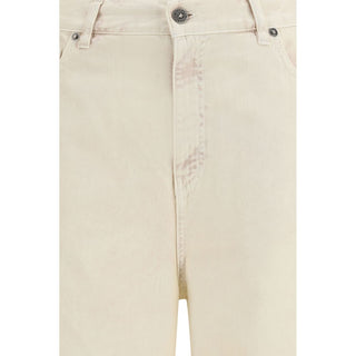 Bicolor Baumwoll-Jeans mit lockerer Passform