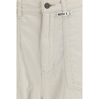 White Cotton Casual Pants