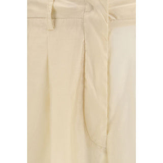 Beige Baumwoll Freizeithose