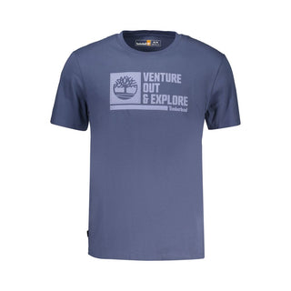 Blaues Baumwoll-Herren-T-Shirt
