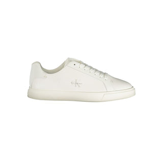 White Polyurethane Women Sneaker