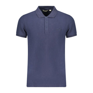 Polo para hombre de algodón azul