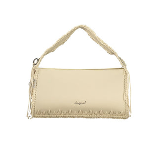 Beige Damenhandtasche aus Polyurethan