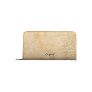 Beige Polyurethan-Damenportemonnaie