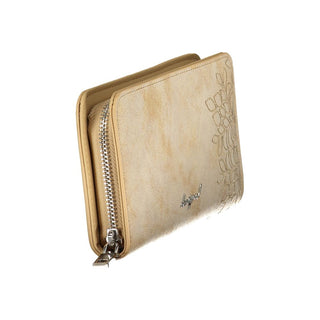 Beige Polyurethan-Damenportemonnaie