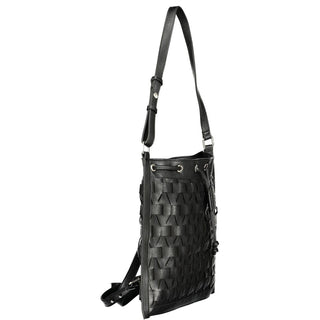 Black Polyurethane Women Backpack