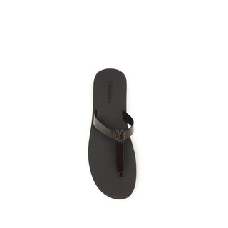 Braune Kalbsleder-Sandalen vom Bos Taurus