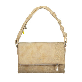 Beige Damenhandtasche aus Polyurethan