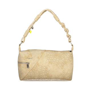 Beige Polyurethan-Umhängetasche für Damen