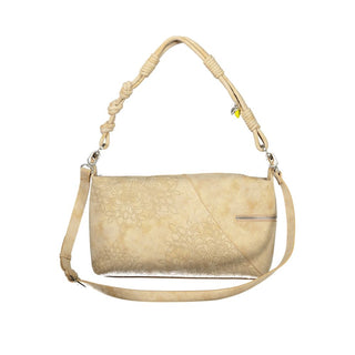 Beige Polyurethan-Umhängetasche für Damen