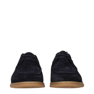 Blaue Oxford- und Derbyschuhe aus Leder