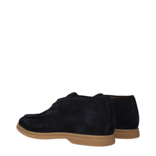 Blaue Oxford- und Derbyschuhe aus Leder