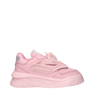 Rosa klobige Leder-Sneaker