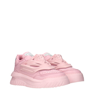 Rosa klobige Leder-Sneaker