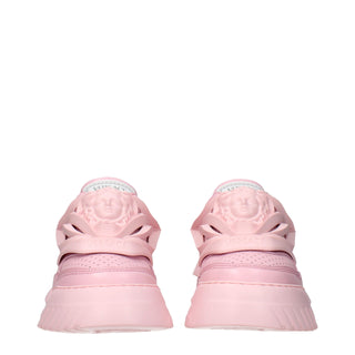 Rosa klobige Leder-Sneaker