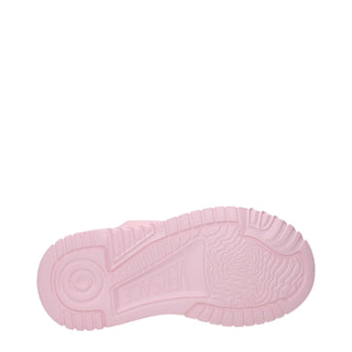 Rosa klobige Leder-Sneaker