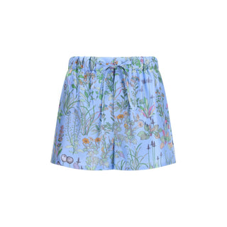 Bermudas azules de seda