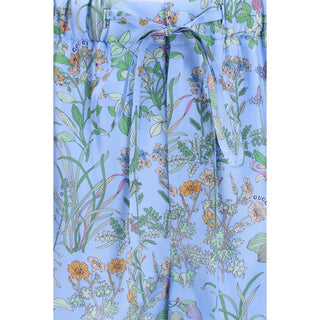Blue Silk Bermuda Shorts