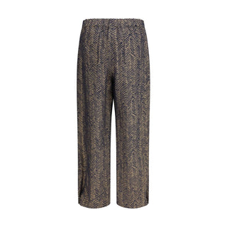 Brown Viscose Casual Pants