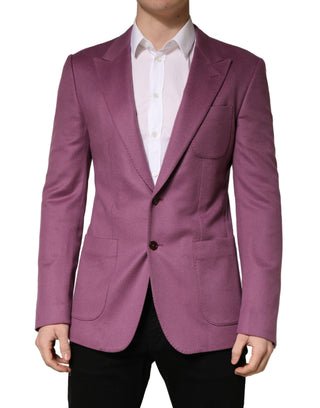 Lila Kaschmir Slim Fit Mantel Jackett Blazer